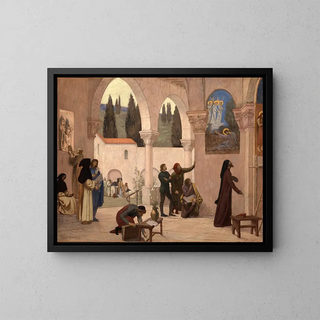 Christian Inspiration Painting - Pierre Puvis de Chavannes — framed artwork on a wall