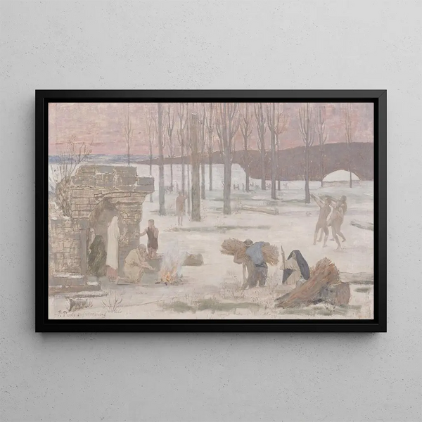 L'Hiver painting, sketch for the Hôtel de Ville de Paris - Pierre Puvis de Chavannes — framed artwork on a wall