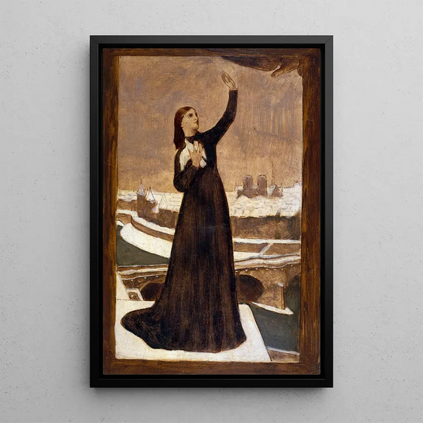 The Carrier Pigeon - Pierre Puvis de Chavannes — framed artwork on a wall