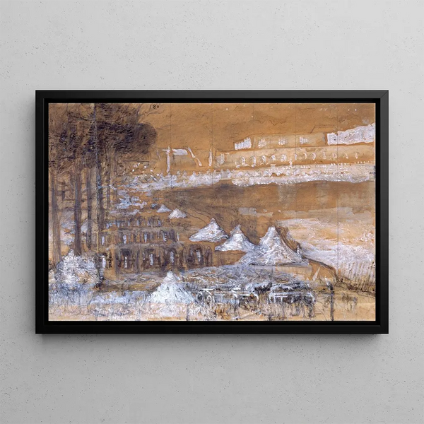 Pièce d'eau des Suisses Versailles - Pierre Puvis de Chavannes — framed artwork on a wall