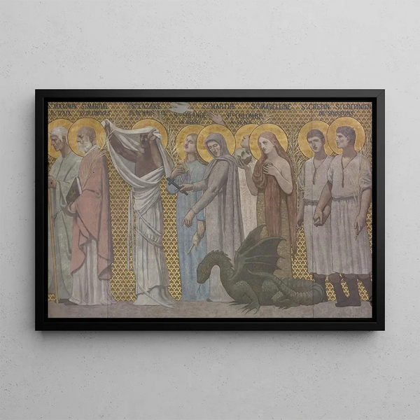 Procession of Martyr Saints 3 - Pierre Puvis de Chavannes — framed artwork on a wall