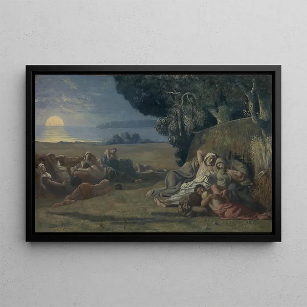 Sleep - Pierre Puvis de Chavannes — framed artwork on a wall