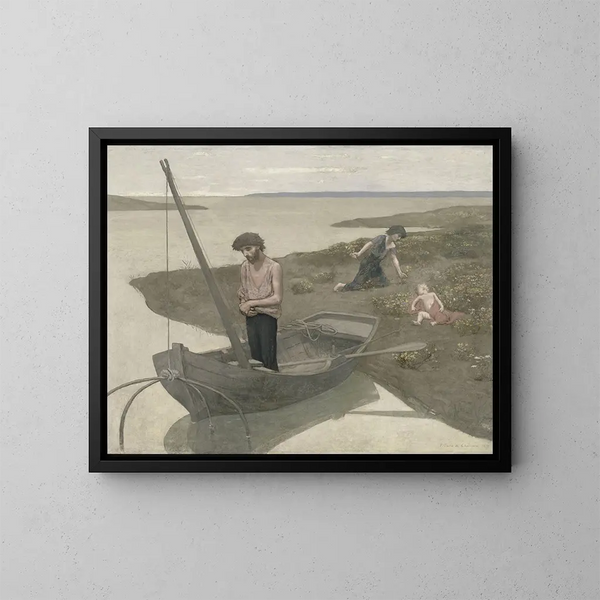 The Poor Fisherman - Pierre Puvis de Chavannes — framed artwork on a wall