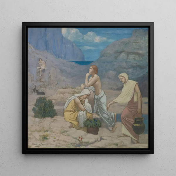 The Song of the Shepherds - Pierre Puvis de Chavannes — framed artwork on a wall