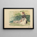 Breton Sitting Painting in a Field - Pierre Roy — framed artwork on a wall