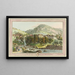 The village of Montreux drawn from Crin - Pierre Samuel Louis Joyeux — framed artwork on a wall