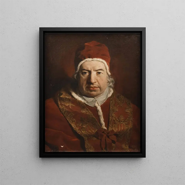 Portrait of Pope Benedict XIV - Pierre Subleyras — framed artwork on a wall