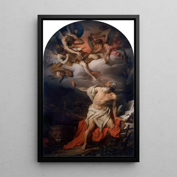 Vision of Saint Jerome - Pierre Subleyras — framed artwork on a wall