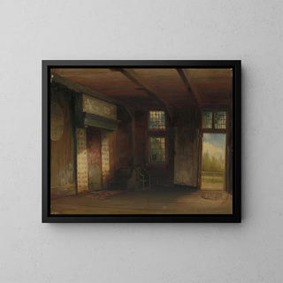 Interior painting of Peter the Great's house in Zaandam - Pierre Tetar van Elven — framed artwork on a wall