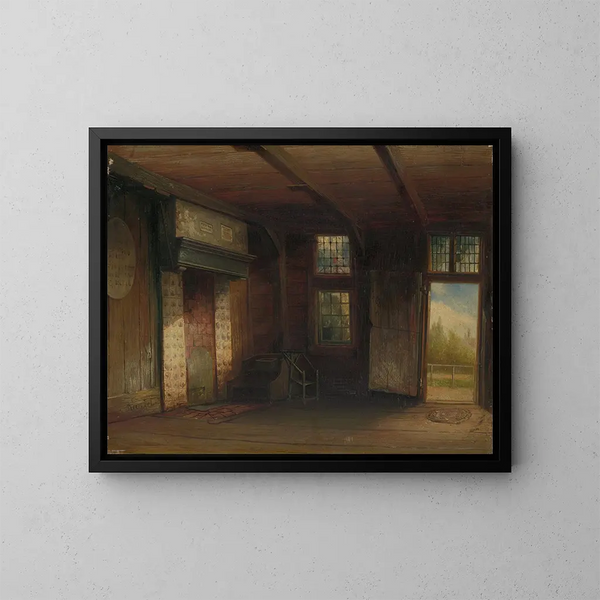 Interior painting of Peter the Great's house in Zaandam - Pierre Tetar van Elven — framed artwork on a wall