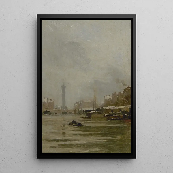 Le bassin de l'Arsenal - Pierre Vauthier — framed artwork on a wall