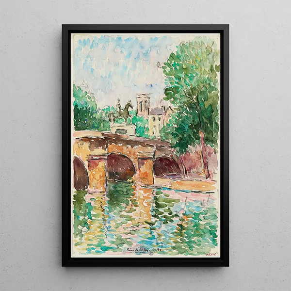 Le Pont-Neuf and the statue of Henri IV seen from the quai des Grands Augustins - Pierre de Belay — framed artwork on a wall