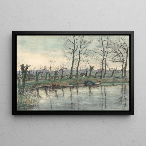 Amsterdam Westward Horizon Painting - Piet Mondrian — framed artwork on a wall