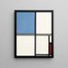 Composition with blue and red - Piet Mondrian — framed artwork on a wall