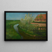 Canal d'irrigation courbé bordant la ferme avec des arbres en fleurs - Piet Mondrian — framed artwork on a wall