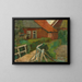 Agricultural building painting with bridge - Piet Mondrian — framed artwork on a wall
