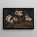 Combat Roosters - Piet van Engelen — framed artwork on a wall
