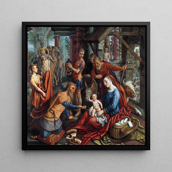 L'Adoration of the Magi - Pieter Aertsen — framed artwork on a wall