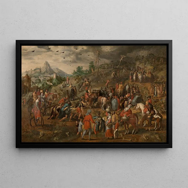The Carrying of the Cross - Pieter Aertsen — framed artwork on a wall