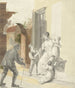 the Beggar receiving alms from a lady - Pieter Bartholomeusz Barbiers — artwork view
