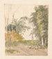 Landscape painting with chickens along the road - Pieter Bartholomeusz Barbiers — artwork view