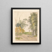 Landscape painting with chickens along the road - Pieter Bartholomeusz Barbiers — framed artwork on a wall