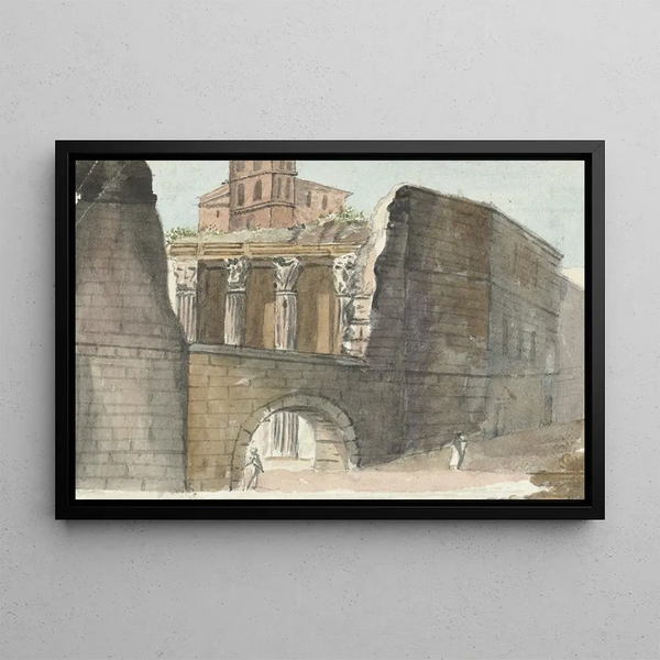Ruins of the Roman - Pieter Bartholomeusz Barbiers — framed artwork on a wall