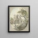 Woman with a dog in front of a ruined tower - Pieter Bartholomeusz Barbiers — framed artwork on a wall