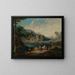 an elegant couple by the lake - Pieter Bout — framed artwork on a wall