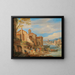 The port of Ripa Grande in Rome with merchants in conversation - Pieter Bout — framed artwork on a wall