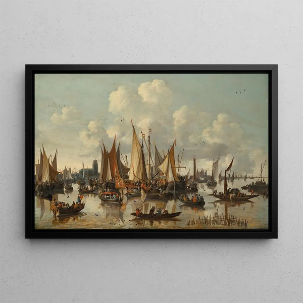 The visit of William III of Orange to Dordrecht in 1672 - Pieter Bout — framed artwork on a wall