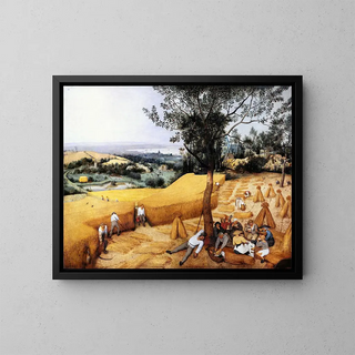 Les Moissonneurs - Pieter Bruegel the Elder — framed artwork on a wall