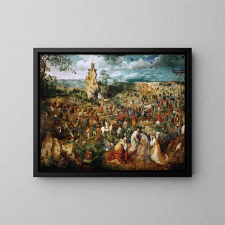 The Procession to Calvary - Pieter Bruegel the Elder — framed artwork on a wall