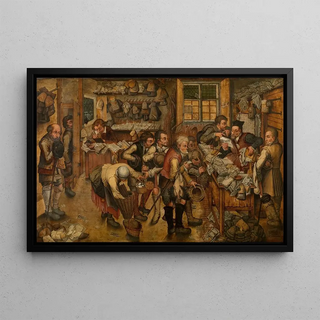 L'avocat du village - Pieter Brueghel III — framed artwork on a wall