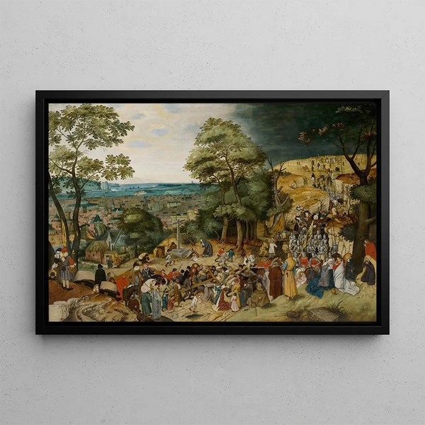 The Christ carrying the cross - Pieter Brueghel the Younger — framed artwork on a wall