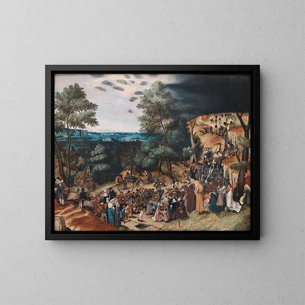 Christ on the Way to Calvary - Pieter Brueghel the Younger — framed artwork on a wall