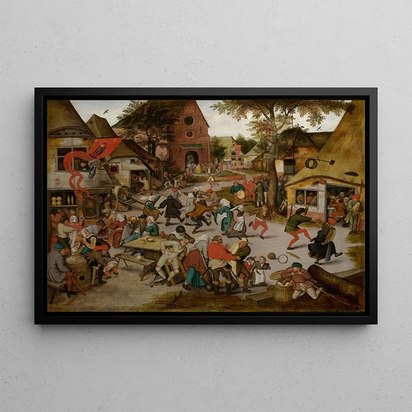 Kermesse de Saint-Georges - Pieter Brueghel the Younger — framed artwork on a wall