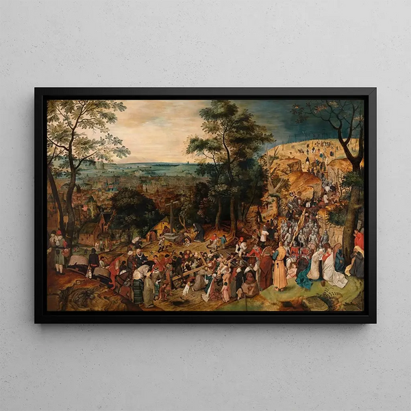 The Carrying of the Cross - Pieter Brueghel the Younger — framed artwork on a wall