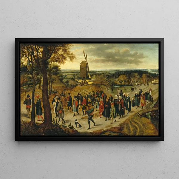 The wedding procession - Pieter Brueghel the Younger — framed artwork on a wall
