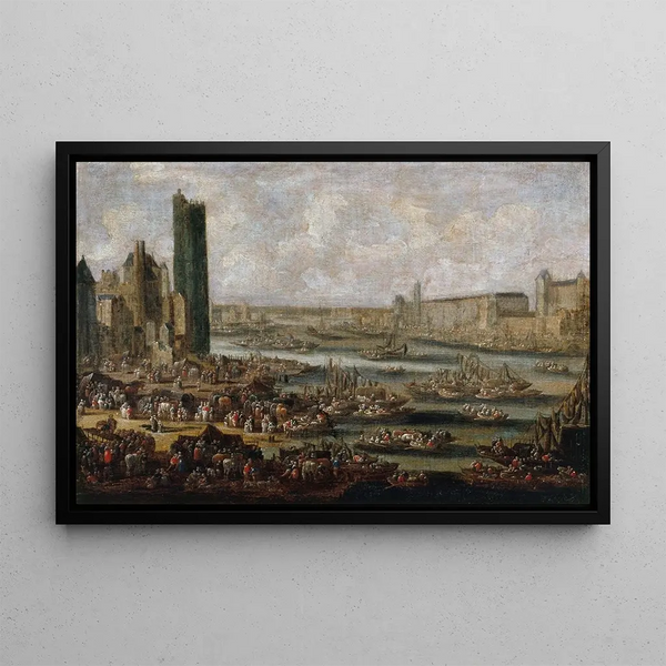 La Tour de Nesle et le Louvre - Pieter Casteels — framed artwork on a wall