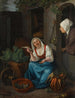 a young woman selling fish and vegetables - Pieter Christoffel Wonder — artwork view