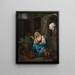 a young woman selling fish and vegetables - Pieter Christoffel Wonder — framed artwork on a wall