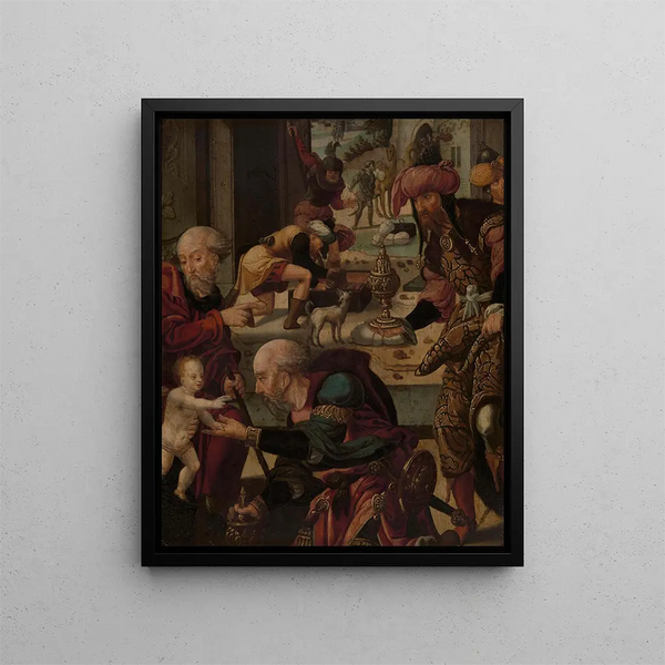 L'Adoration - Pieter Coecke van Aelst — framed artwork on a wall