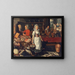 Scene of a kitchen with the parable of the rich man and Lazarus the poor - Pieter Cornelisz van Rijck — framed artwork on a wall