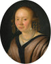 Portrait of a lady bust wearing pearl earrings and a necklace - Pieter Cornelisz van Slingelandt — artwork view