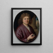 Portrait of a man holding a watch - Pieter Cornelisz van Slingelandt — framed artwork on a wall