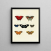 Butterflies from different countries present on the three continents Asia, Africa, and America Pl143 - Pieter Cramer — framed artwork on a wall