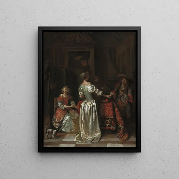 La Salutation - Pieter de Hooch — framed artwork on a wall