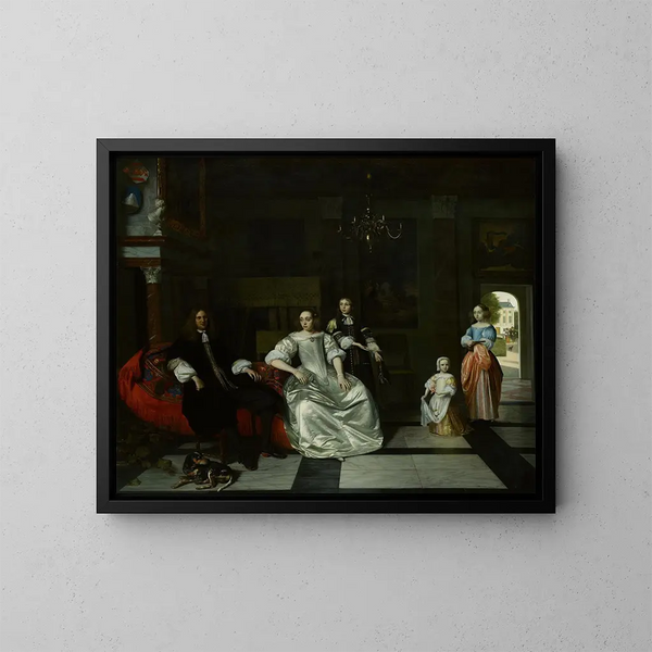 La famille Jacott-Hoppesack - Pieter de Hooch — framed artwork on a wall