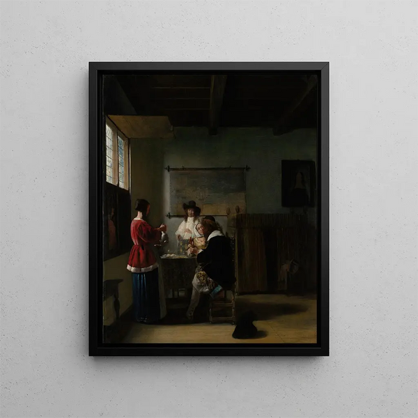 La Visite - Pieter de Hooch — framed artwork on a wall
